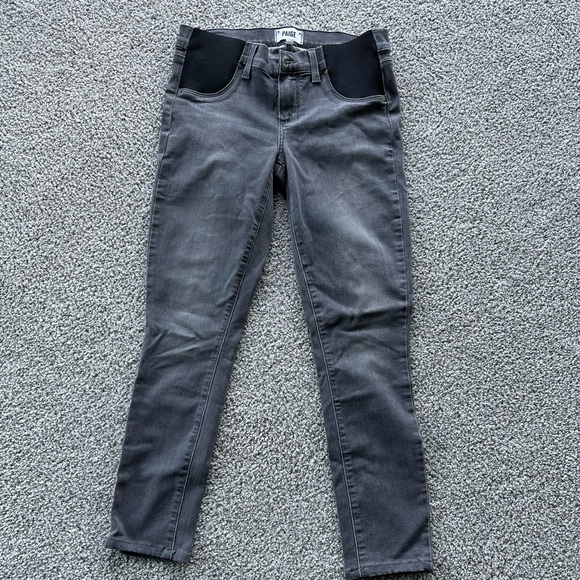 Paige Transcend Verdugo ultra skinny grey silvie maternity jeans 25 - Picture 3 of 9